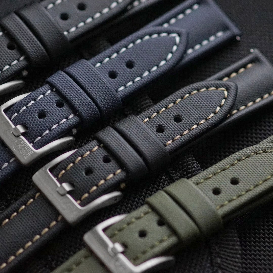 tonjett high quality multicolor nylon sailcloth watch... B & R Bands Deluxe Sailcloth Quick Release Watch Band Straps 20mm 22mm ...