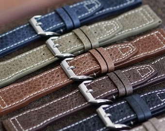 Correas de reloj de piloto de cuero B&R Bands Buffalino para IWC - 20 mm 21 mm 22 mm