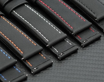 B & R Bands Sailcloth Waterproof Quick Release Watch Band Straps  20mm 22mm