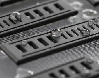 B & R Bands Black Marine-Diver FKM Rubber Watch Band Straps 22mm