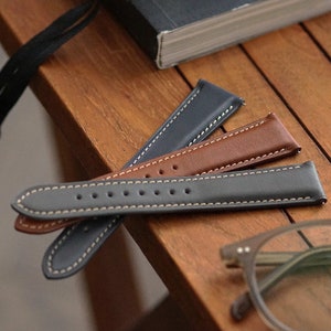 B & R Bands French Barenia Leather Watch Band Straps Quick Release Spring Bars 19mm 20mm