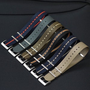 B & R Bands Woven Fabric Nylon Nato Watch Band Straps 20mm 22mm