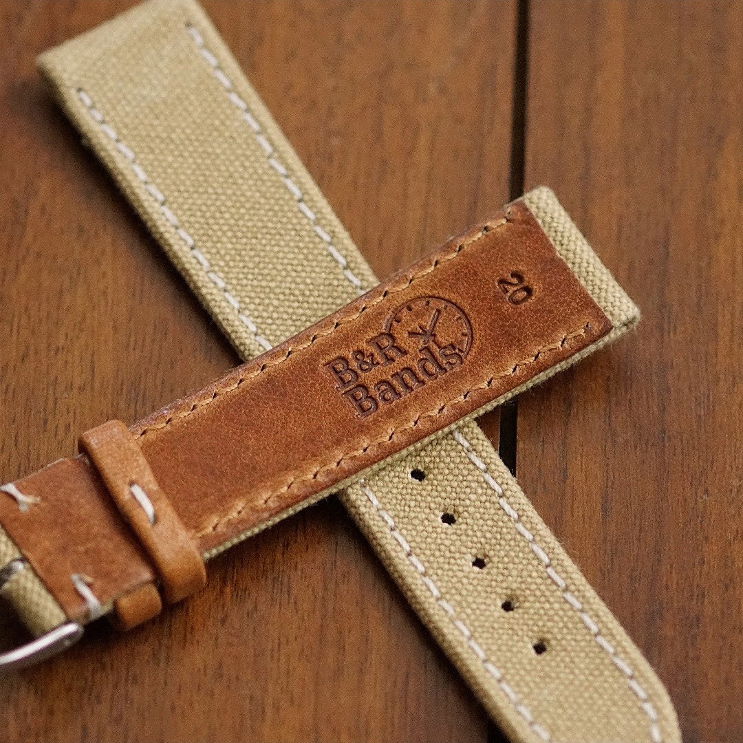 B & R Bands Washed Canvas Watch Bands Straps 20mm 22mm - Etsy