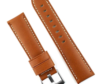 B & R Bands Calf Leather Watch Band Straps - Choice Of Colors - 20mm 22mm 24mm