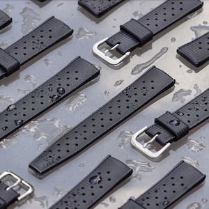 Vintage Retro Tropical Style Rubber Watch Band Straps 20mm 22mm