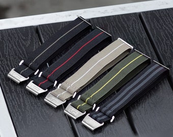 B & R Bands Elastic Parachute Military Watch Band Straps 20mm 22mm