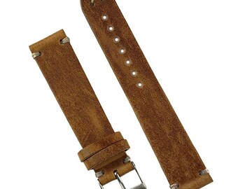 ミタケン　Vintage 20mm　革　ベルト Italy製 B & R Bands 20mm Cognac Classic Vintage Italian Leather