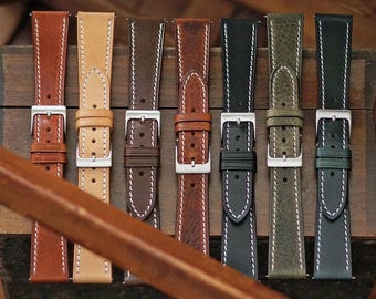 B & R Bands Leather Watch Strap: Elegante Quick Release Band, Classic Design 18mm 19mm 20mm