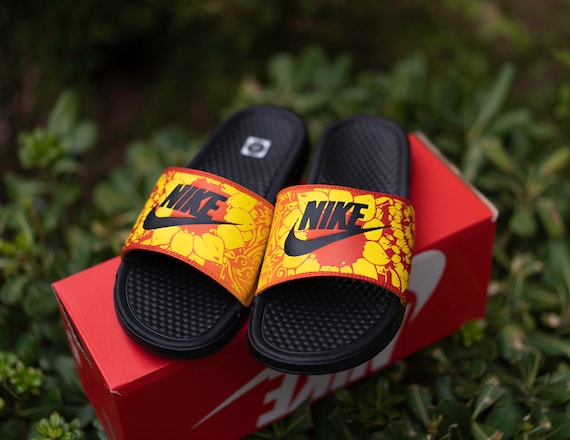 Sunset Sunflower Nike Slides Customs - Etsy