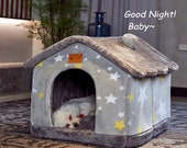 Cute pet house Foldable Dog House Kennel Bed For Small, Medium Dogs, Cats Warm Dog, Cat Nest comfortable and super soft material