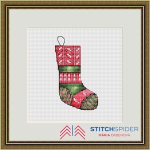 Christmas Stocking, counted cross stitch pattern to download