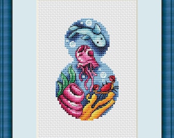 Ocean life, cross stitch pattern to download in pdf and cssaga