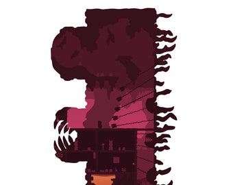 Terraria - Wall of Flesh | Digital Silhouette Piece