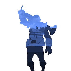 Team Fortress 2 - Blue Soldier | Digital Silhouette Piece