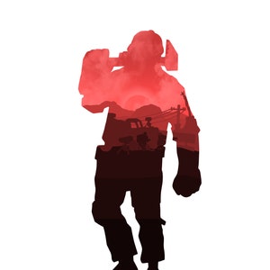Team Fortress 2 - Red Engineer | Digital Silhouette Piece