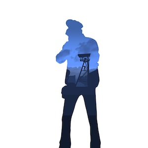 Team Fortress 2 - Blue Sniper | Digital Silhouette Piece