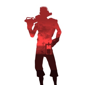 Team Fortress 2 - Red Scout | Digital Silhouette Piece
