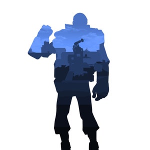 Team Fortress 2 - Blue Demoman | Digital Silhouette Piece