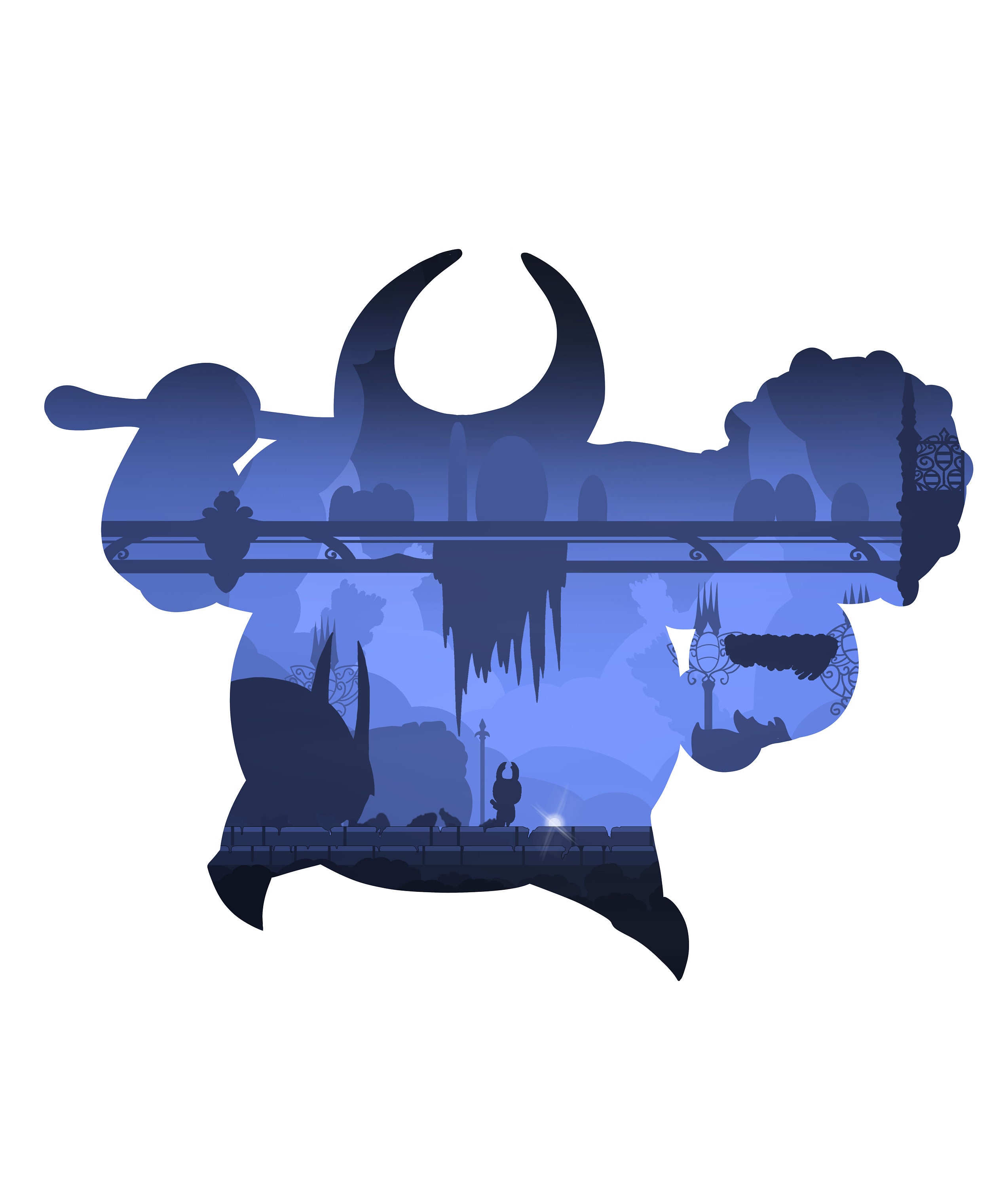 Hollow Knight False Knight Digital Silhouette Piece - Etsy