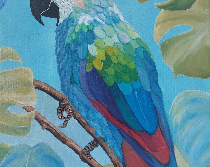 Macaw parrot painting