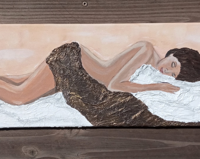 Painting sleeping woman acrylic