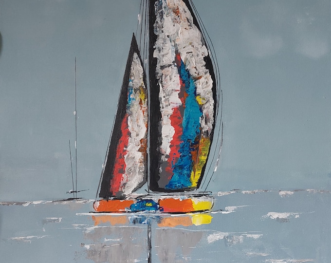 Colorful modern boats painting