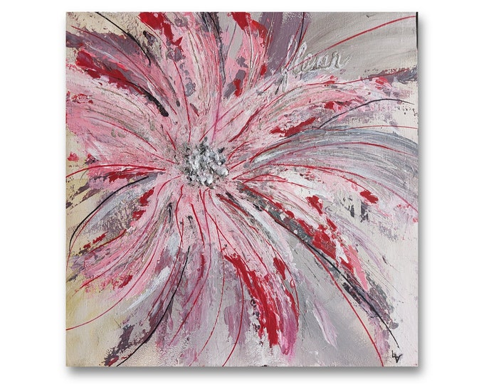 Silver rose flower painting