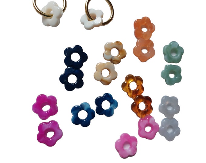 Interchangeable flower hoop earrings