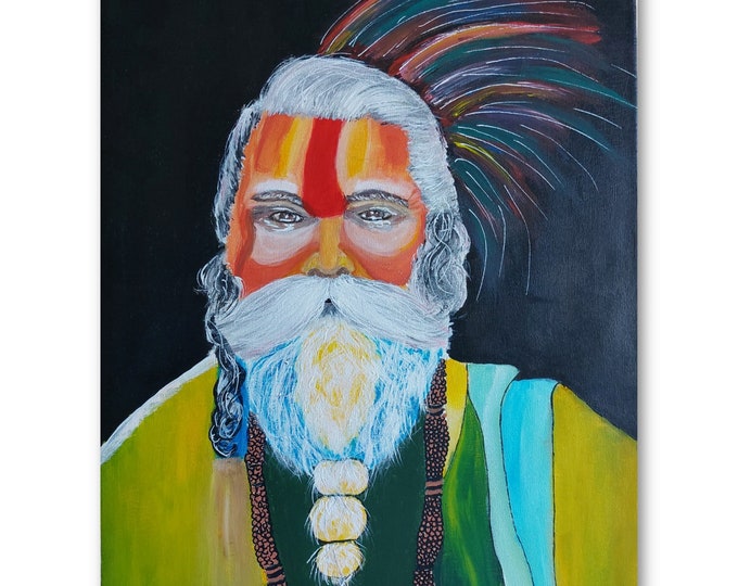 Hindu man portrait painting