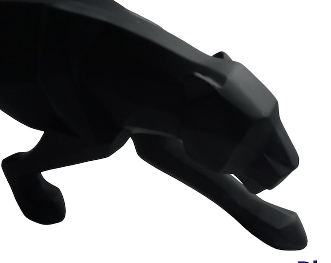 Panther sculpture resin color black large model