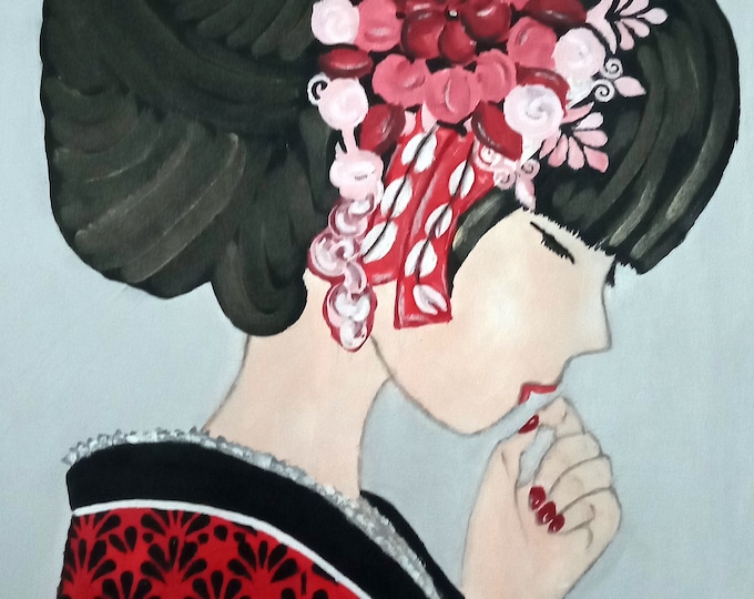 Modern geisha women's painting