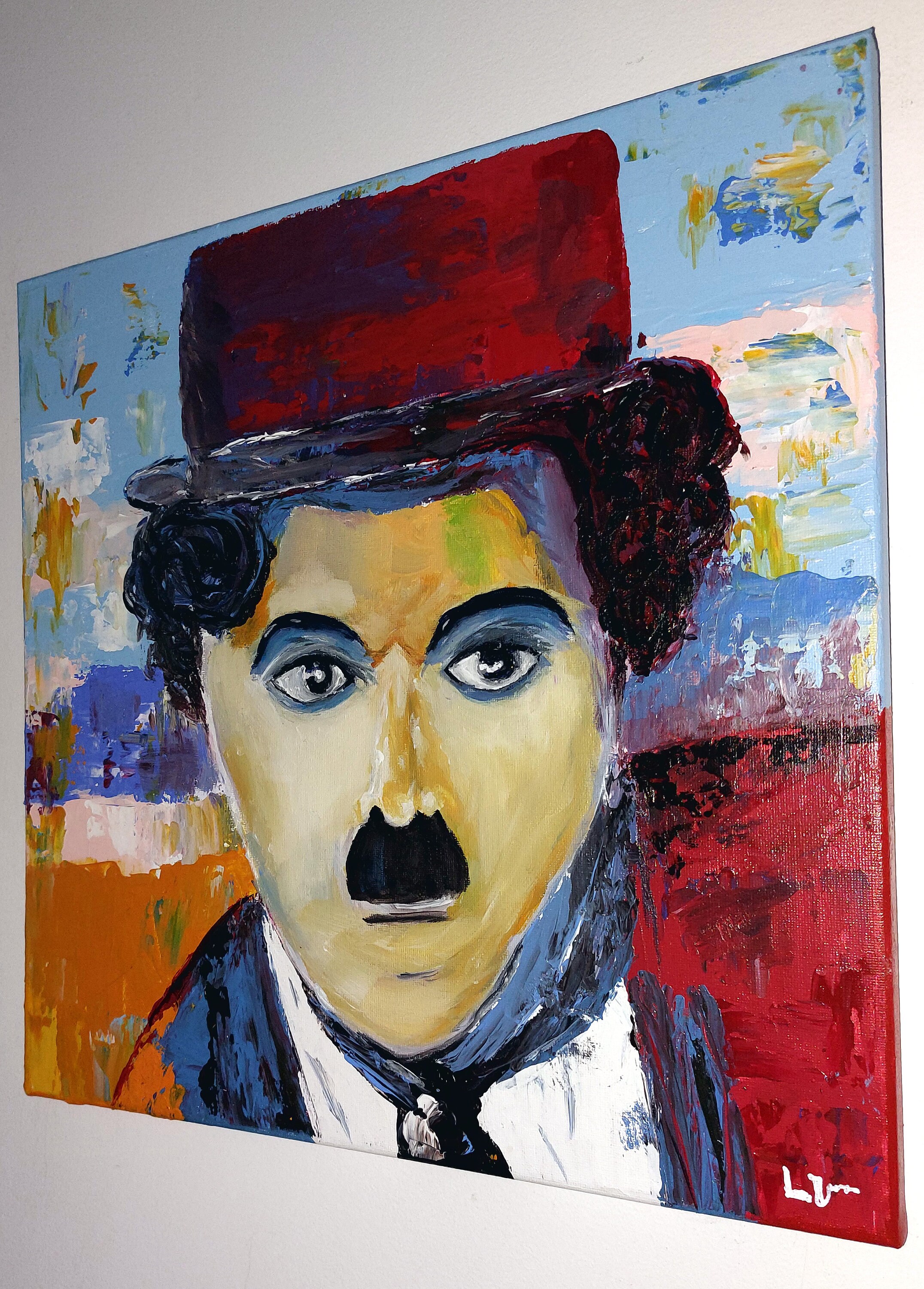 hoppe Christchurch Bære Charlie Chaplin Pop Art Painting - Etsy