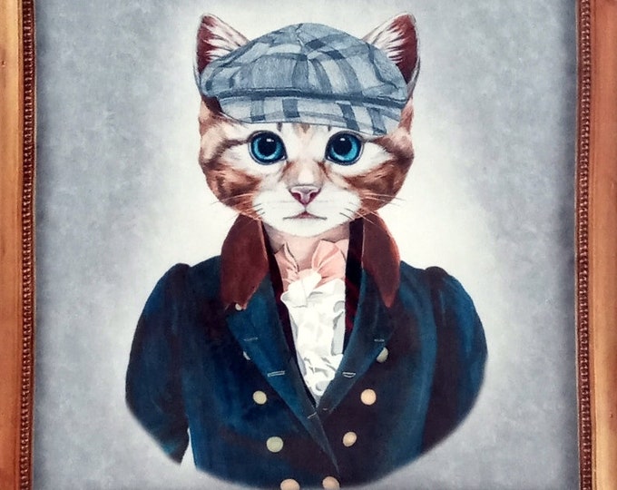 Vintage cat painting