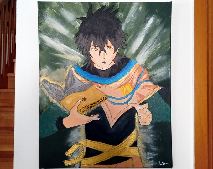 Yuno Grinberryall manga painting by Black Clover