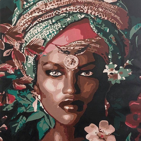 Tableau moderne portrait femme africaine