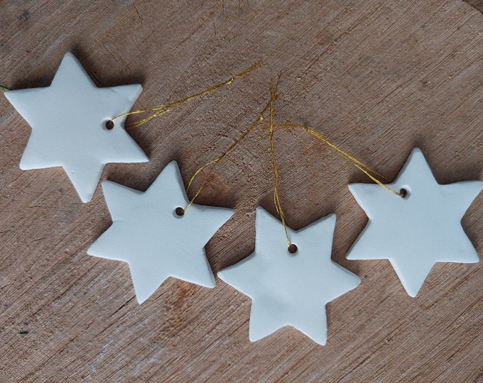 Star clay Christmas hangings