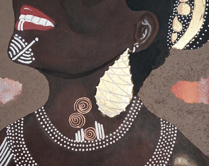 Portrait painting African woman