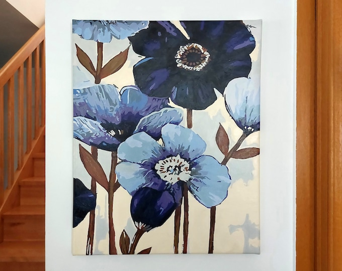 Blue flowers painting