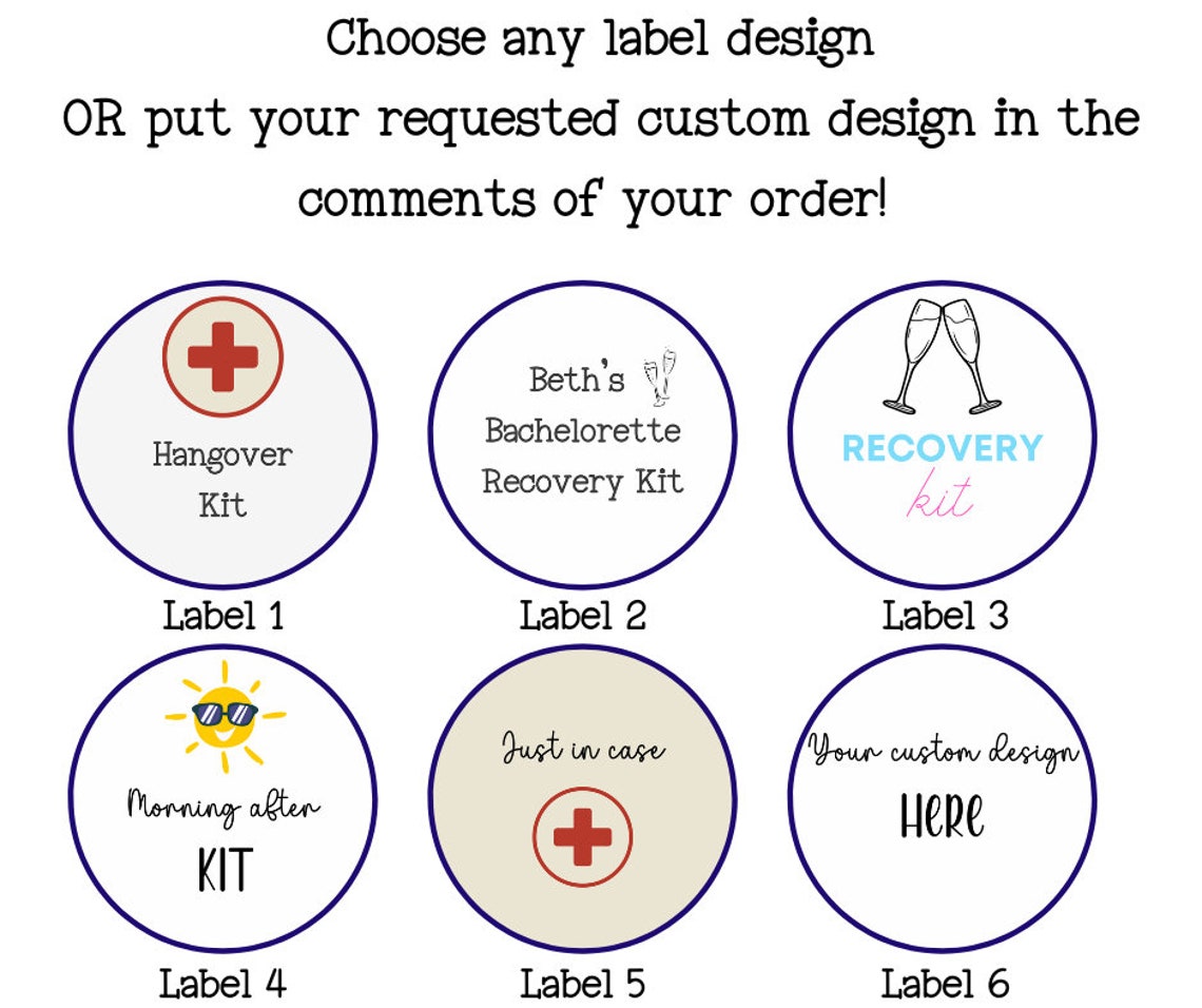 Hangover Kits Bachelorette Party Girls Night Out Survival Kits Custom ...
