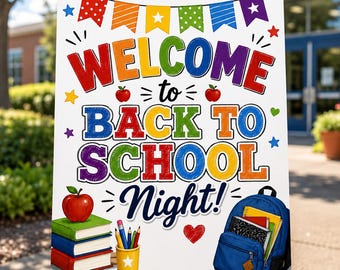 Back to School Night Welcome Sign, School Welcome Poster, Classroom Open House Sign
