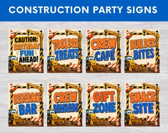 Construction Party Sign Bundle, Construction Party, Printable Construction Party Signs, Toolbox Treats, Beverage Bar, Instant Download