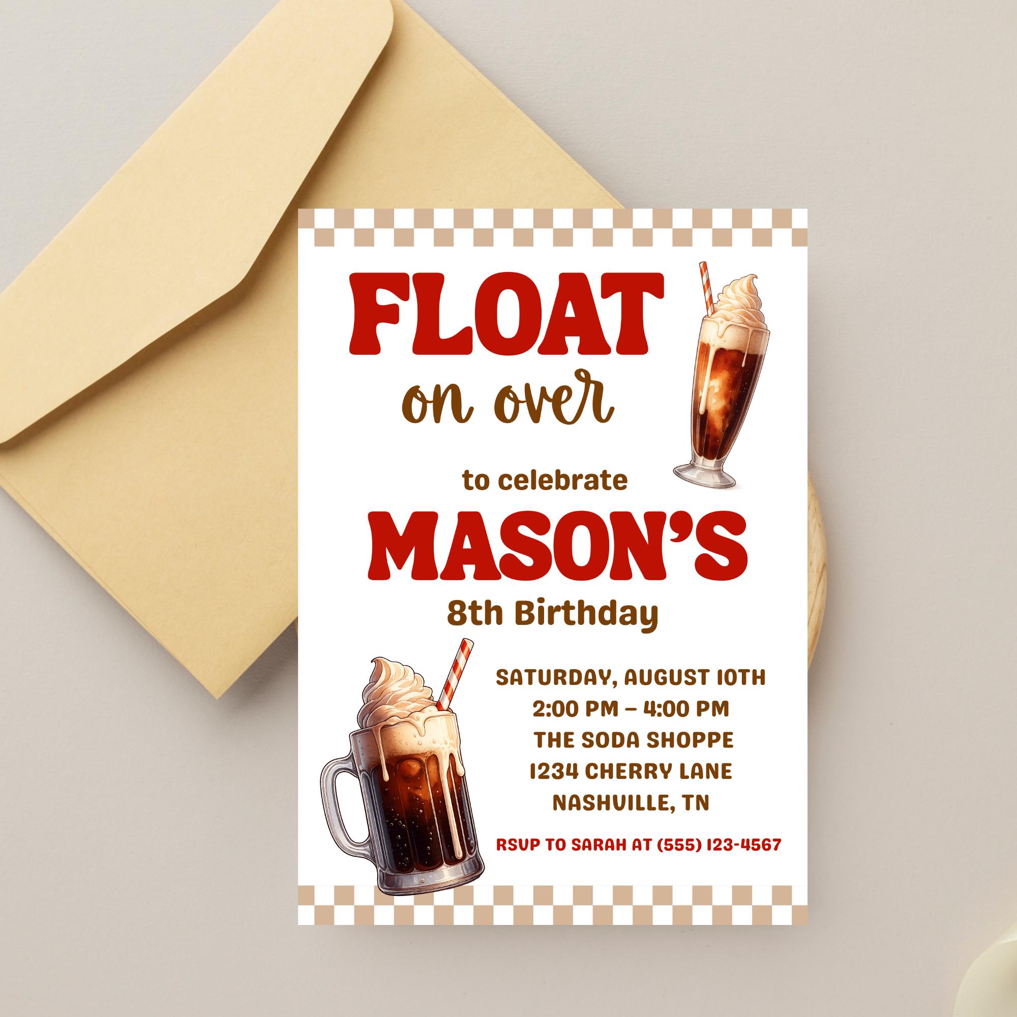 Root Beer Float Birthday Invitation: Ice Cream Party Invite - Etsy