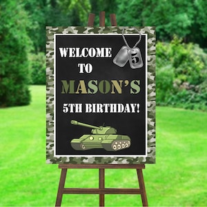 Tank Party Sign, Tank Party, Tank Birthday, Tank Poster, Military Party, Military Tank