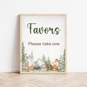 Woodland Baby Shower Sign: Adventure Welcome, Favors