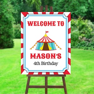 Carnival Party Sign, Carnival Party, Carnival Birthday, Circus Birthday, Circus Party, Carnival Poster, Welcome Sign