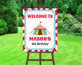 Carnival Birthday Welcome Sign: Circus Party Poster