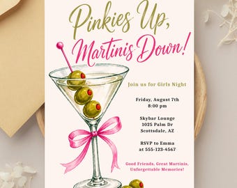 Martini Invitation, Girls Night Invitation, Cocktail Party Invitation, Adult Birthday Invitation, Ladies Night Invite