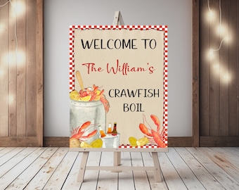 Crawfish Boil Party Sign: Personalized Seafood Boil