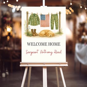Military Homecoming Welcome Sign, Military Welcome Home Party Sign, Welcome Home