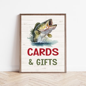 Cards and Gifts Sign, Fishing Party Sign, Fishing Party Décor, Fishing Party, Fishing Birthday, Fishing Table Sign, Fish Party